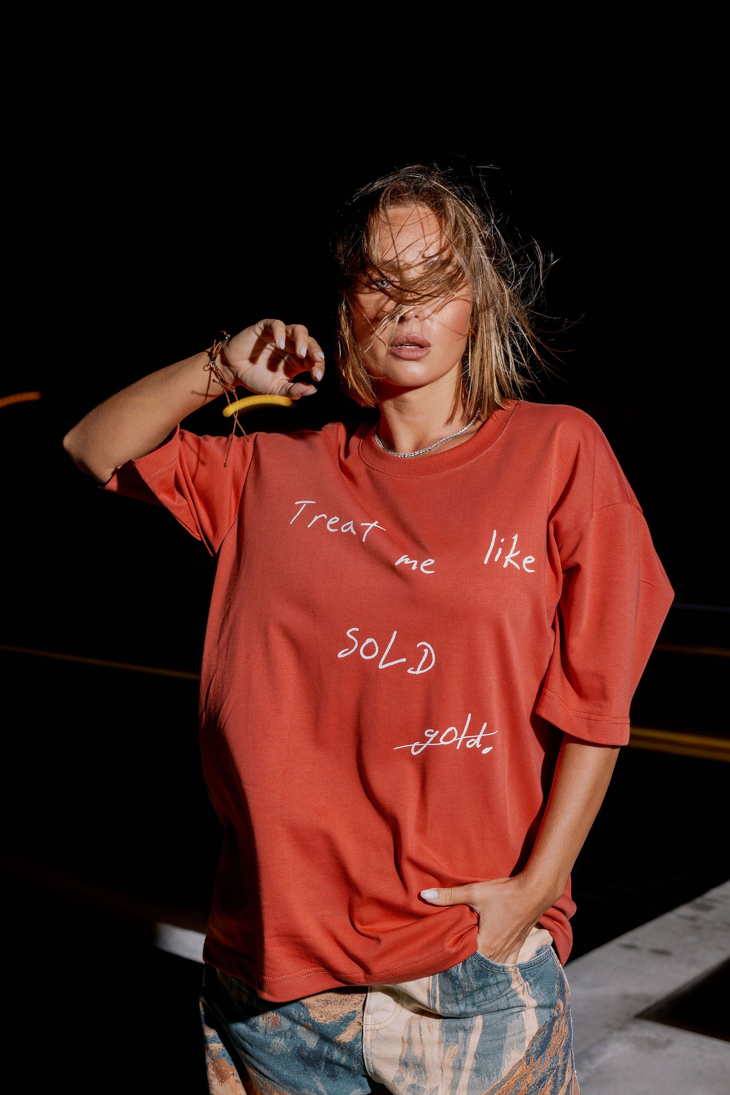 Oversized T-Shirt Terracotta "Gold"