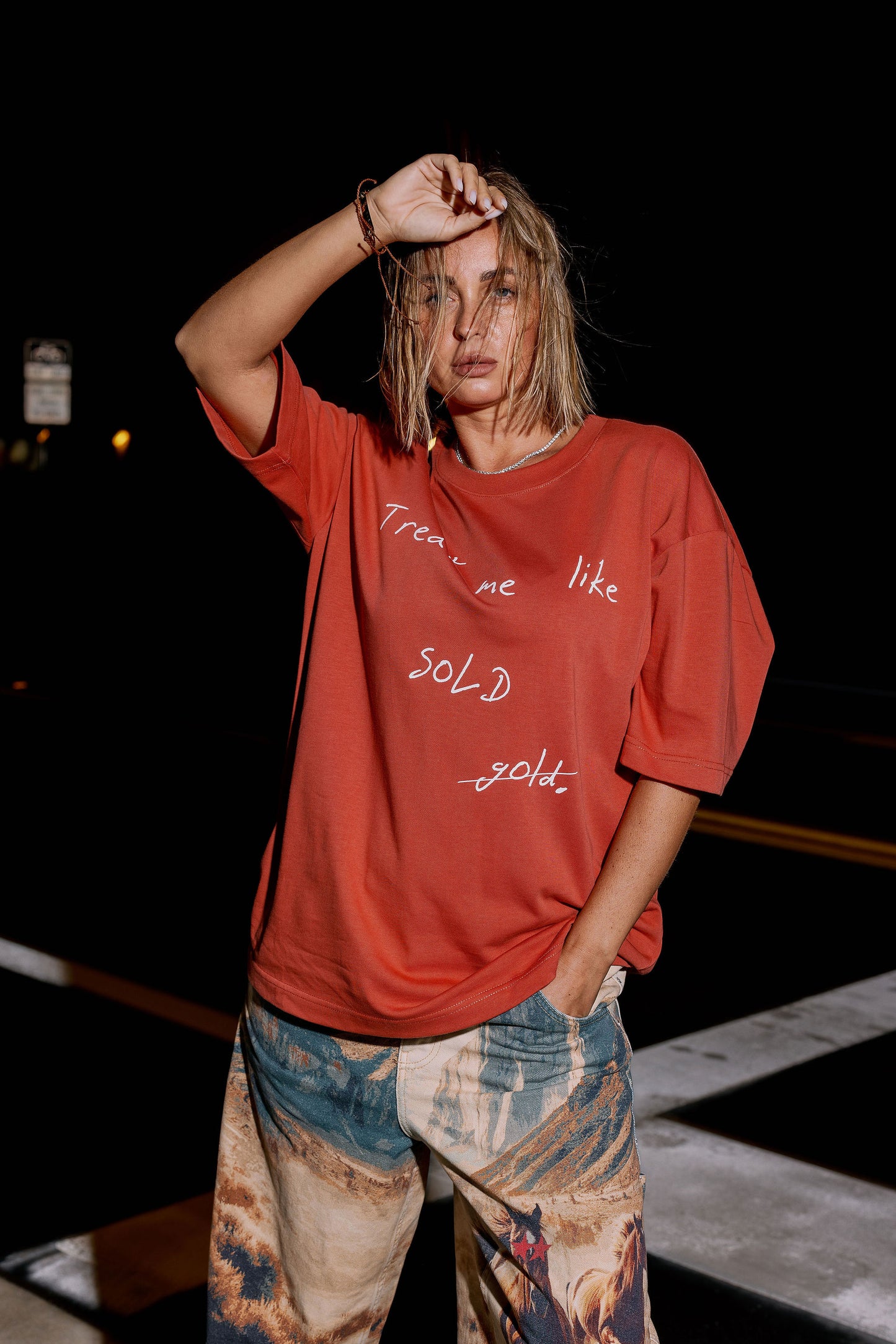 Oversized T-Shirt Terracotta "Gold"