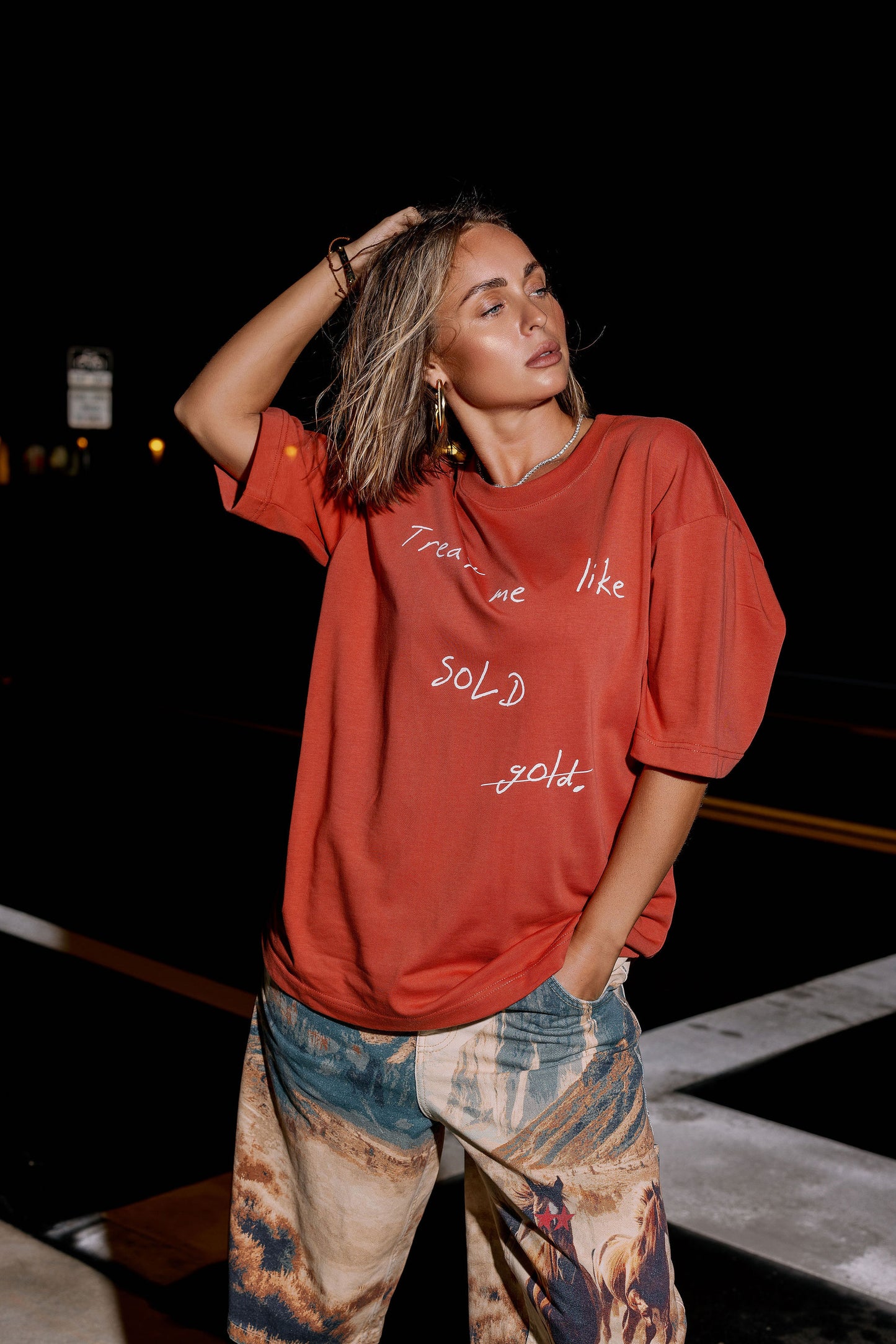 Oversized T-Shirt Terracotta "Gold"