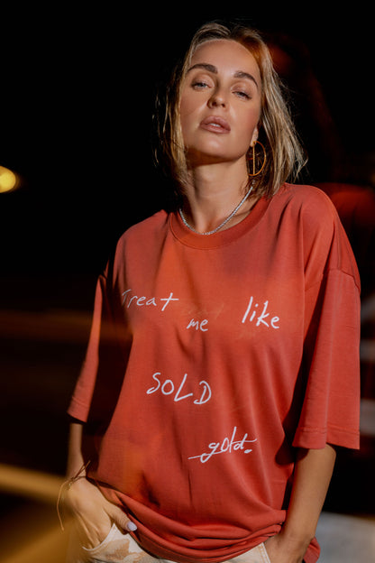 Oversized T-Shirt Terracotta "Gold"