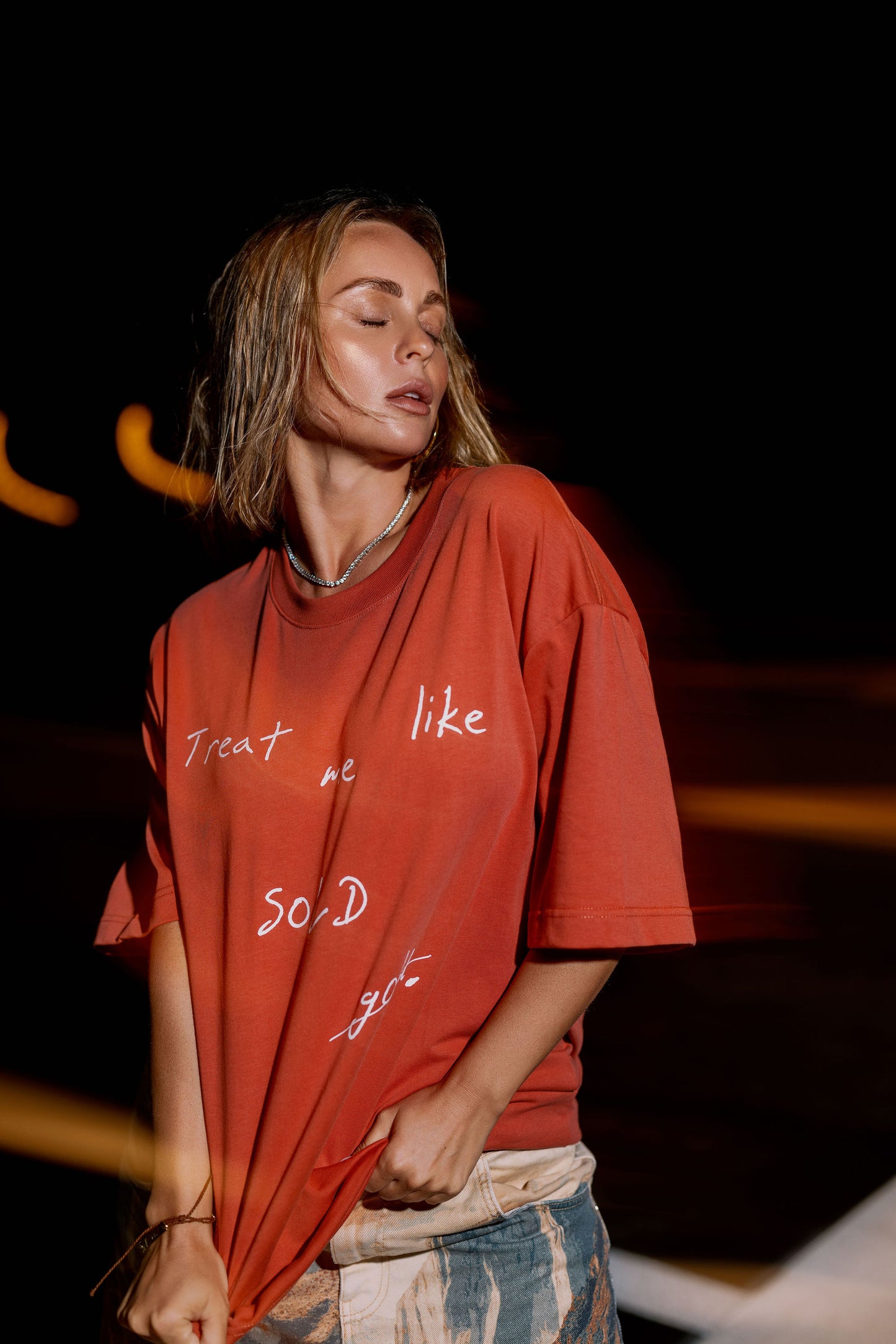 Oversized T-Shirt Terracotta "Gold"