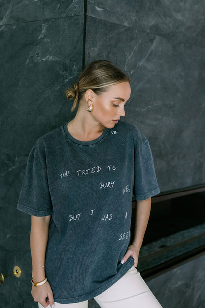 Oversized Washed T-Shirt "bury me"
