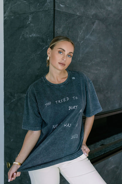 Oversized Washed T-Shirt "bury me"