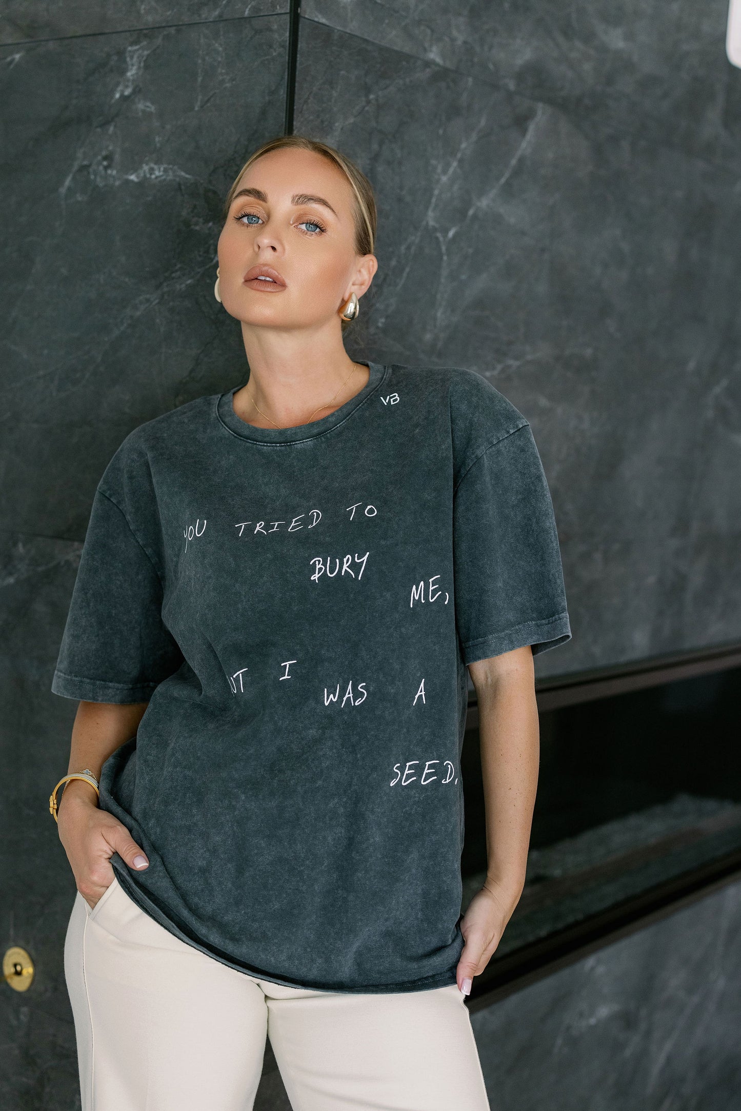 Oversized Washed T-Shirt "bury me"