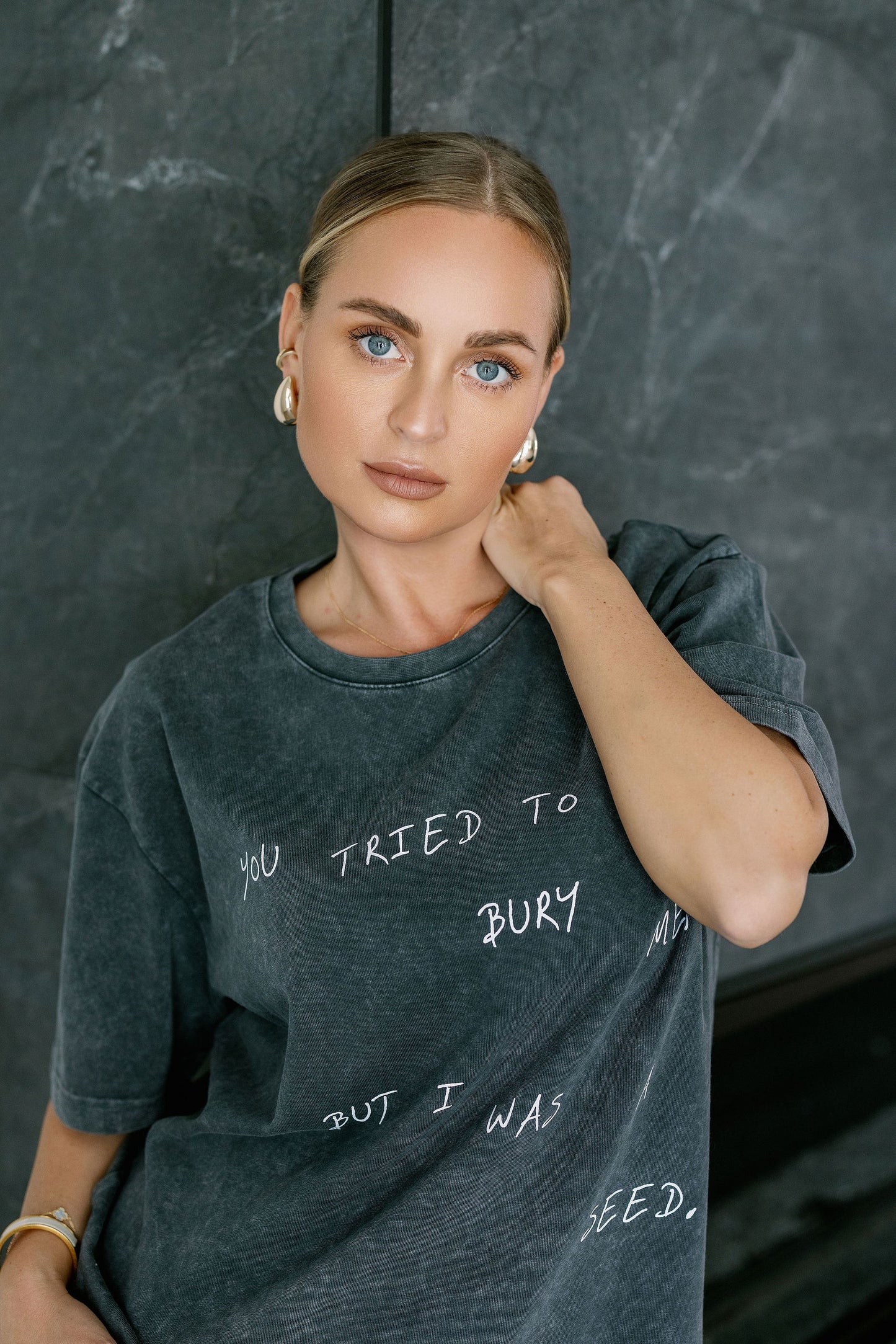 Oversized Washed T-Shirt "bury me"
