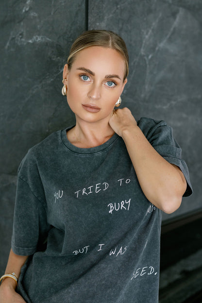 Oversized Washed T-Shirt "bury me"